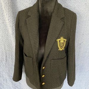 Black Textured Cropped Blazer